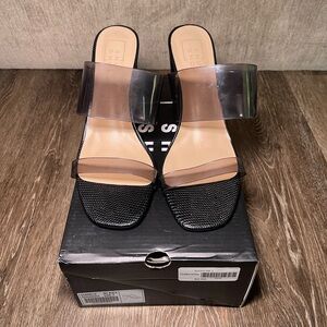 Stylish Black and Clear Women's Heels